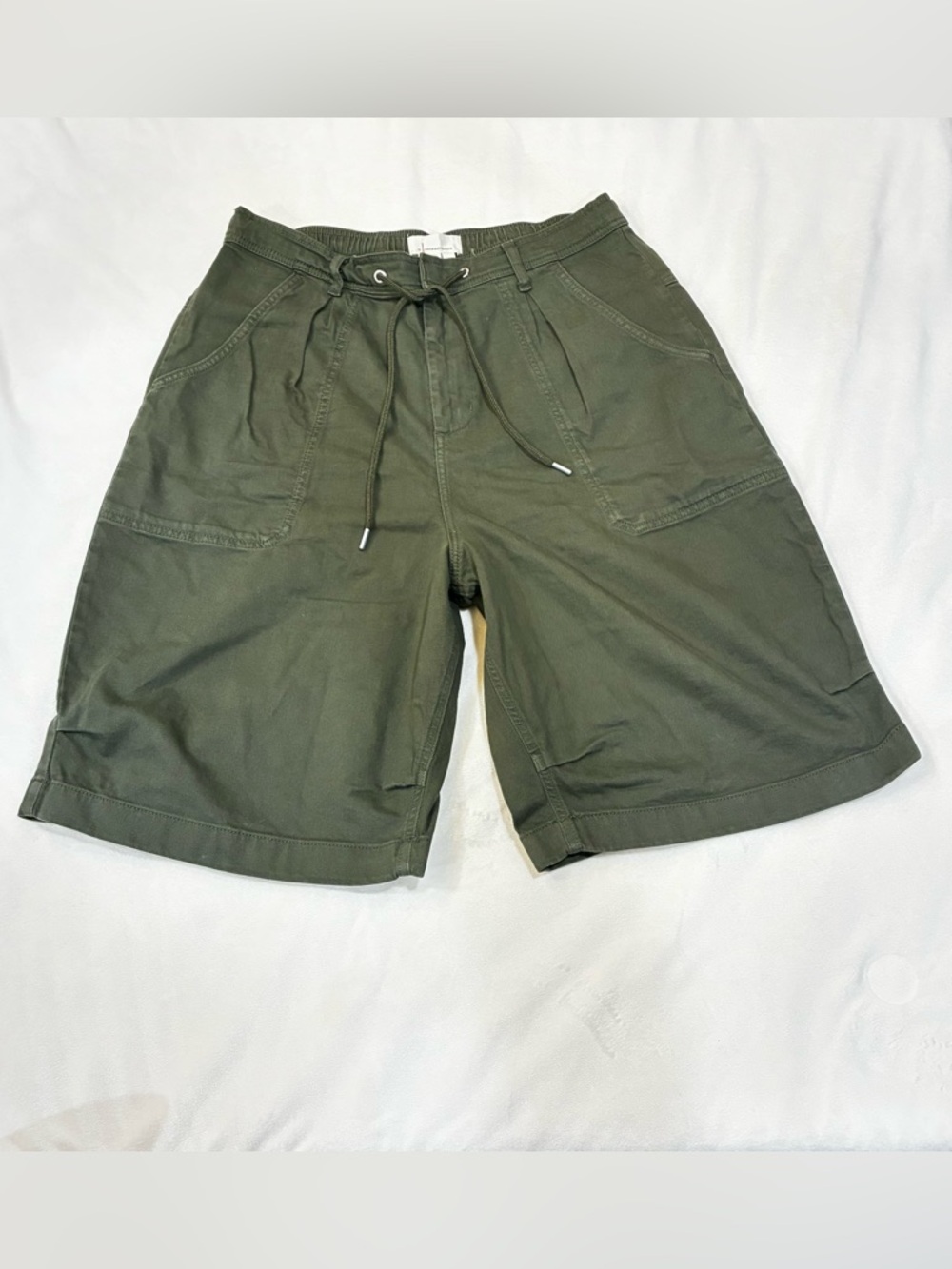By Anthropologie Daily Cargo Shorts Olive Green Utility Drawstring Size Large